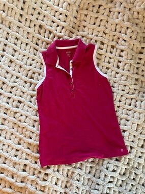 IZOD Women’s ' Sleeveless Polo Top in Berry Pink